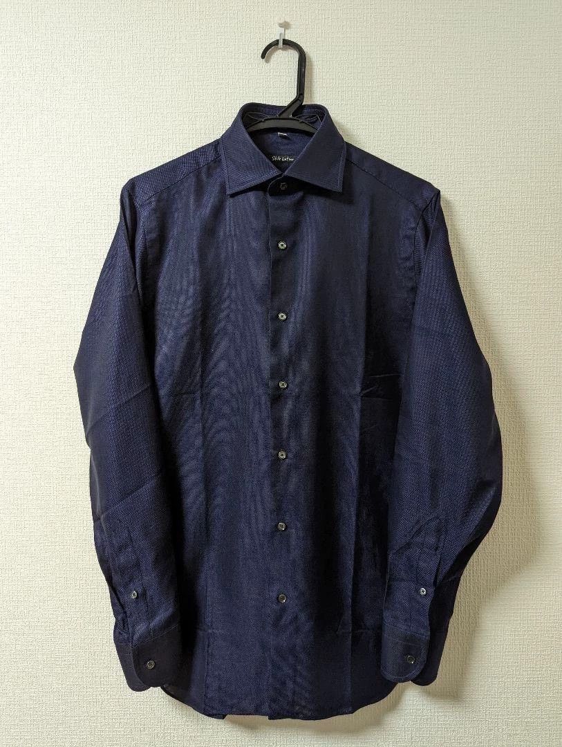 Stile Latino Stile Latino Navy Grid Long-Sleeve Shirt 38 Only Tried On Size US S / EU 44-46 / 1 - 2 Thumbnail