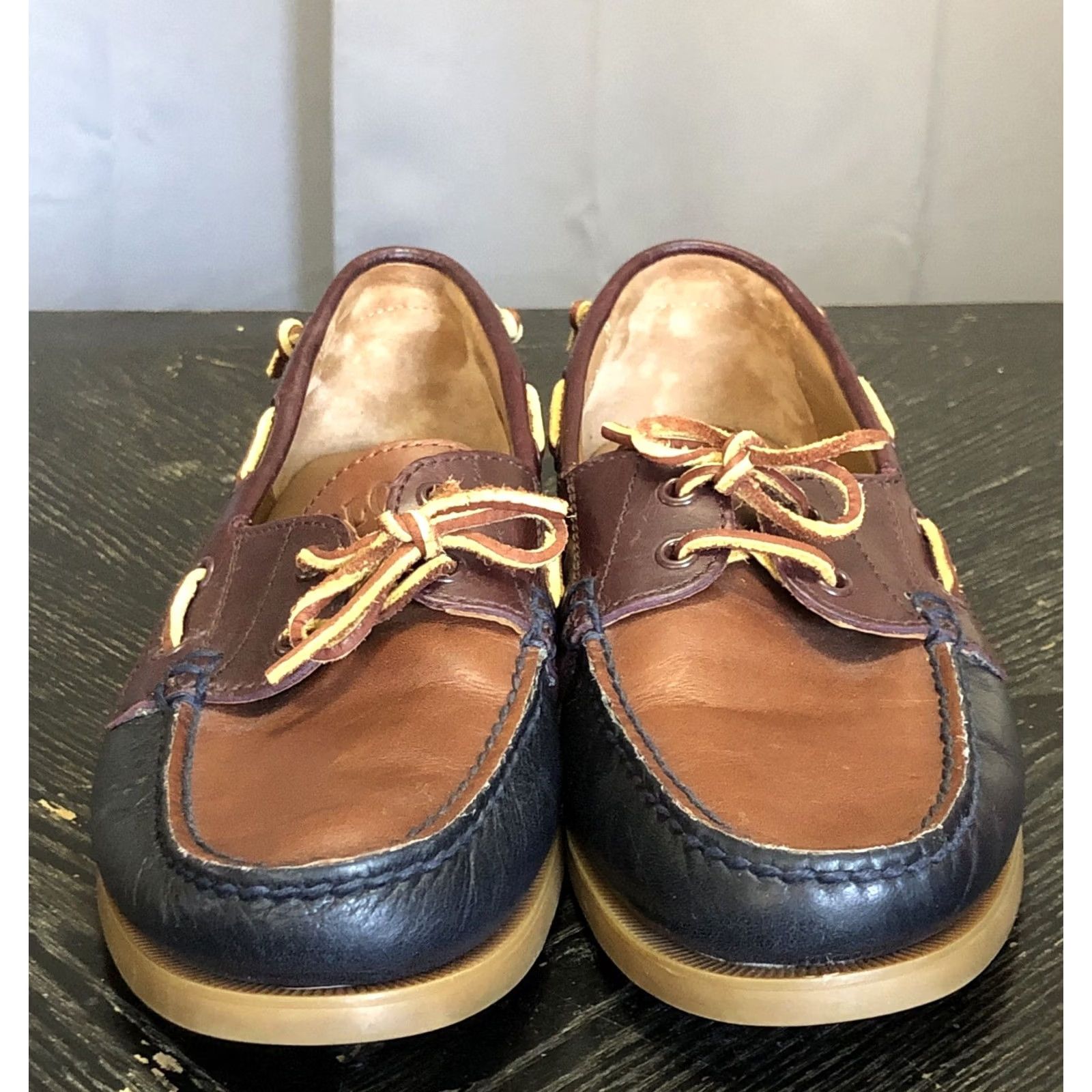 Polo Ralph Lauren Polo Ralph Lauren Mens Boat Shoes Merton Leather Brown Blue Size 9D Size US M / EU 48-50 / 2 - 6 Thumbnail
