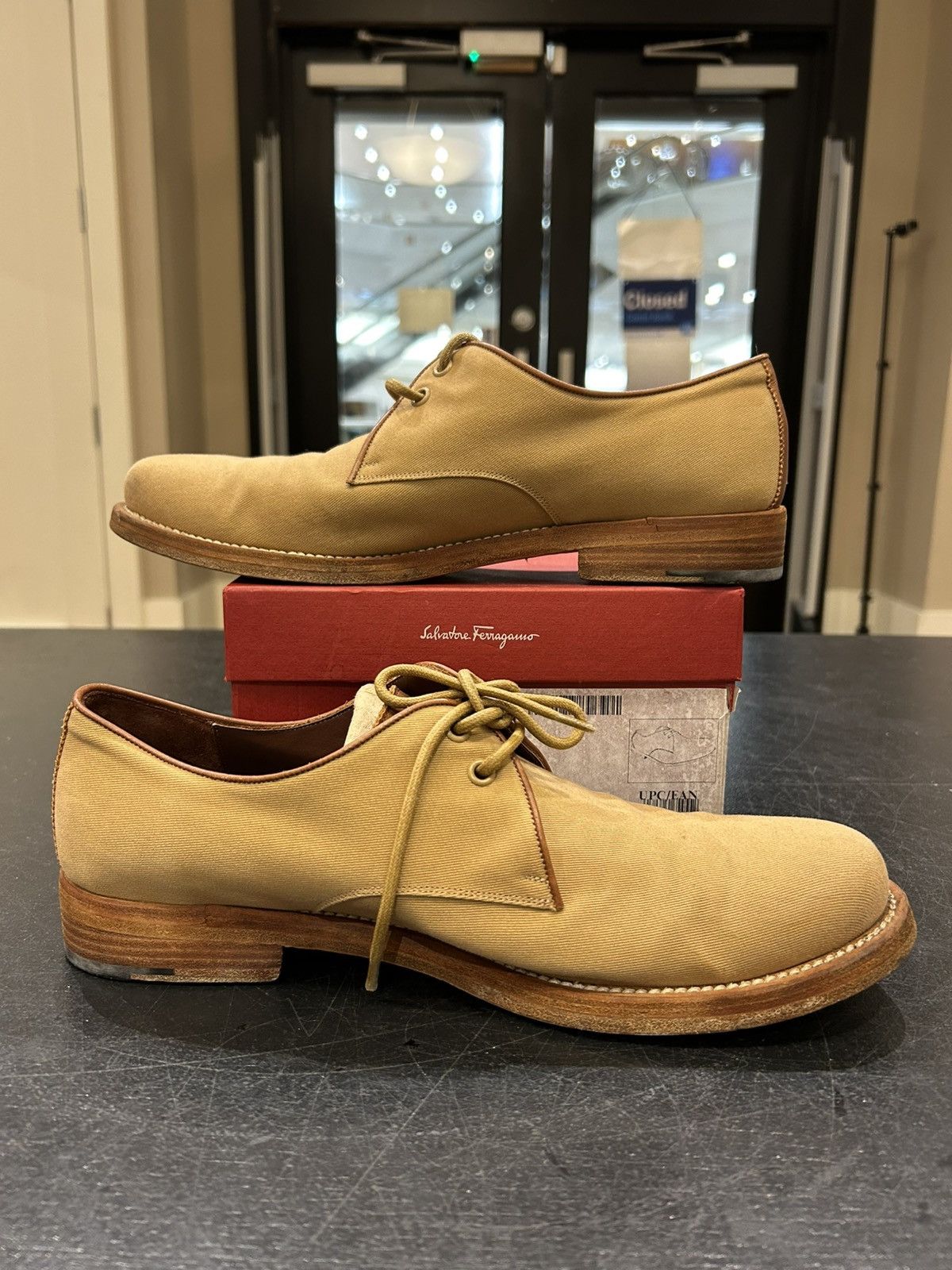 Salvatore Ferragamo Salvatore Ferragamo Canvas/Leather Oxford Shoes Size US 9 / EU 42 - 2 Thumbnail