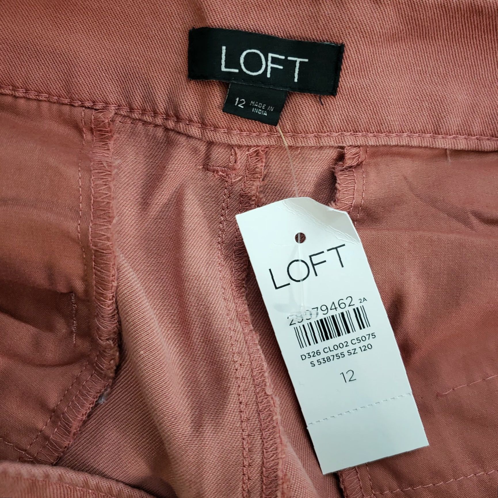 Ann Taylor Ann Taylor LOFT Womens Pants Sz 12 Red Cropped High Rise Lyocell Size 34" / US 12 / IT 48 - 6 Thumbnail