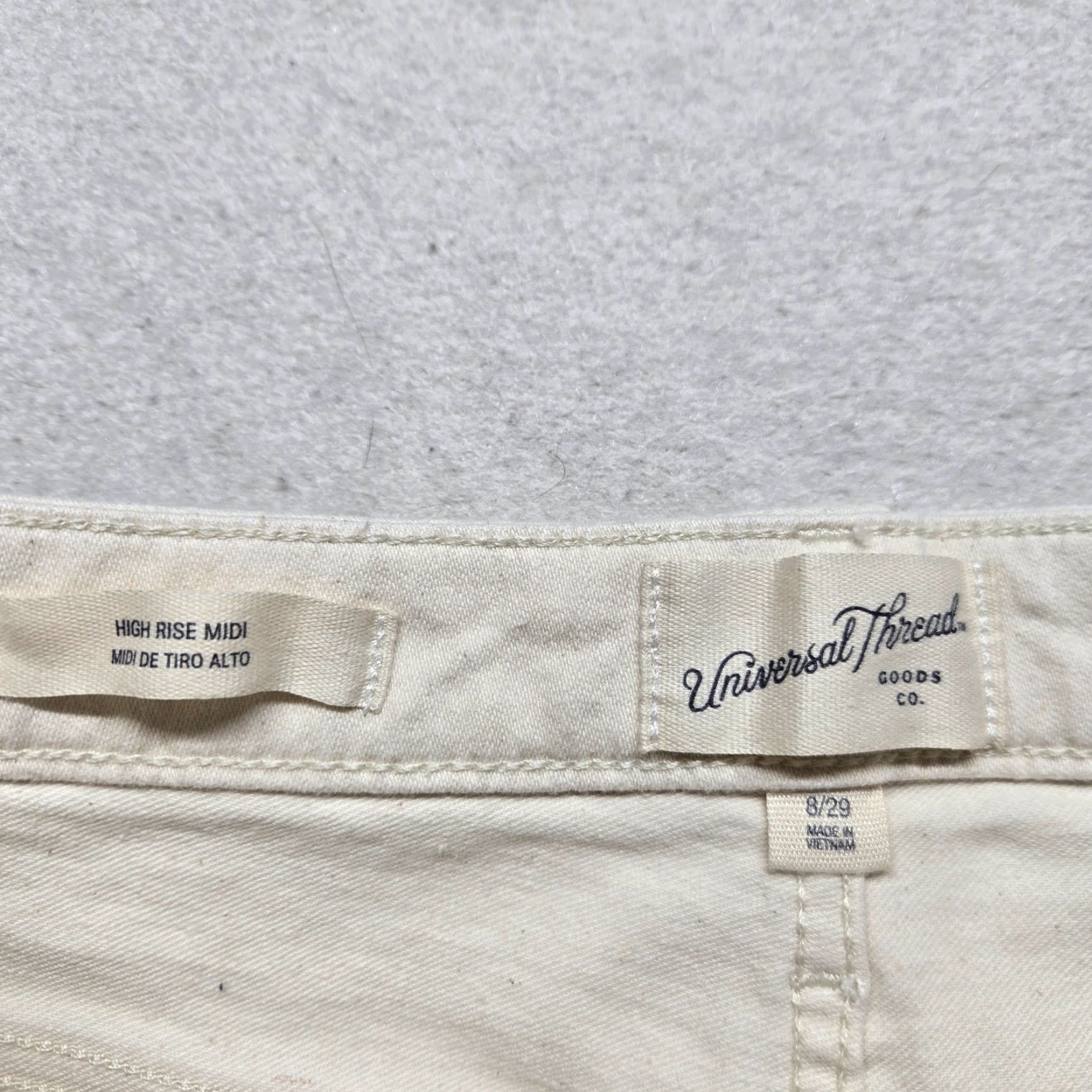 Vintage Universal Thread White High Rise Midi Denim Jeans Women’s 8/29R Shirt? Size 30" / US 8 / IT 44 - 2 Thumbnail