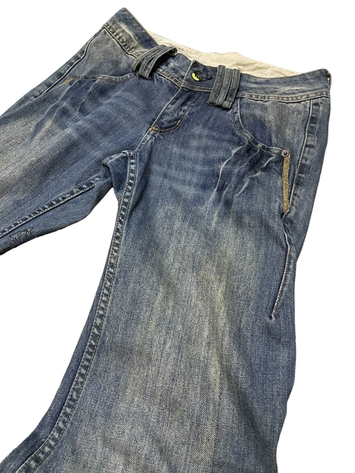 FUSAI × GOSTAR DE FUGA × Japanese Brand JNBY Asymmetrical Curved Seam Embroidered Jeans Size US 29 - 11 Thumbnail