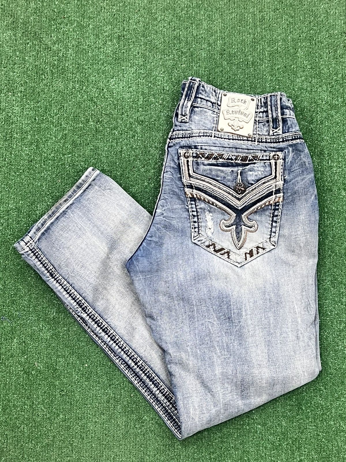 Rock Revival Y2k Rock Revival Remedy Straight Leg Jeans Size 36 - 1 Thumbnail