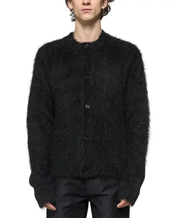 Marni o1w1db11025 Fuzzy Wuzzy Regular Fit Mohair Cardigan in Black Size US XL / EU 56 / 4 - 1 Thumbnail