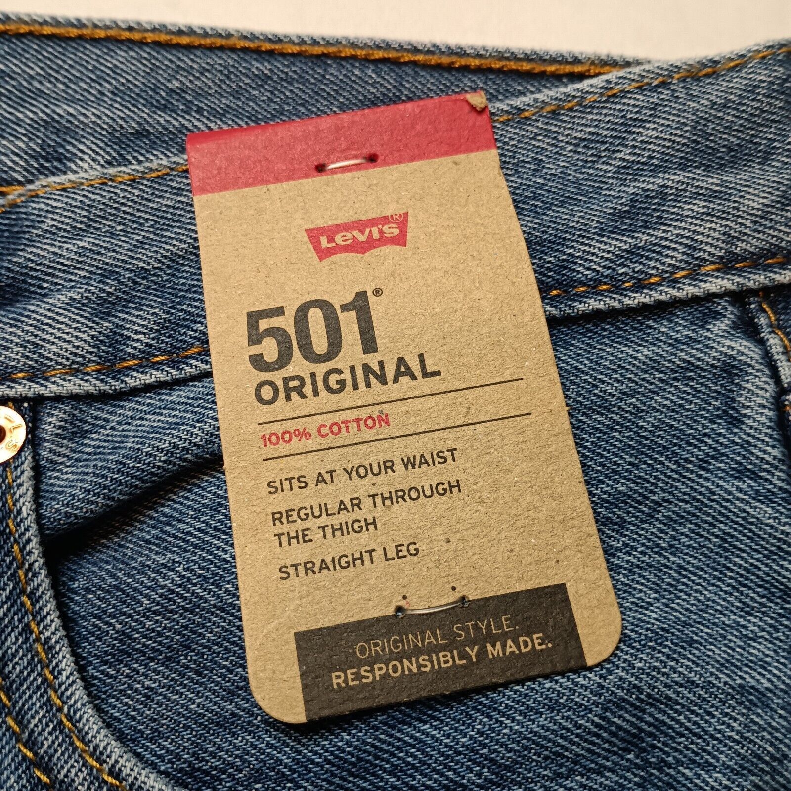 Levi's Levi's 501 Original Jeans Men's 31x36 Blue Button Fly Size US 31 - 5 Thumbnail