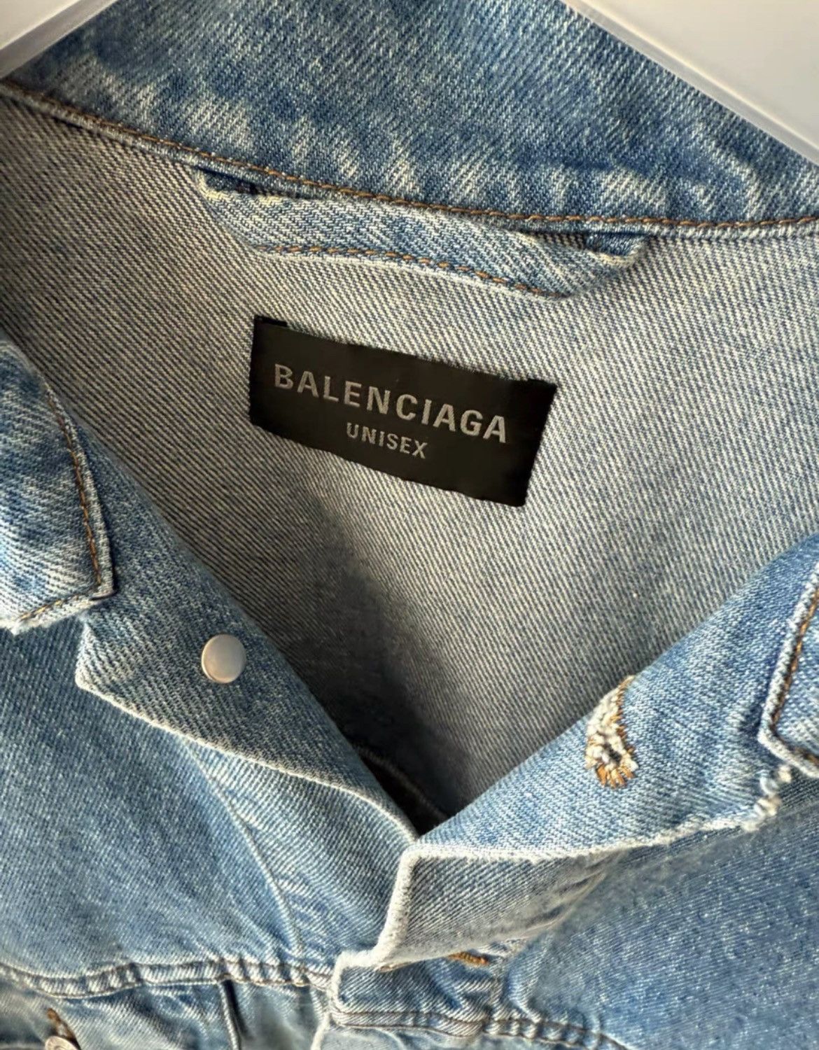 Balenciaga Balenciaga Spray-painted Logo Denim Jacket Size US XS / EU 42 / 0 - 2 Thumbnail