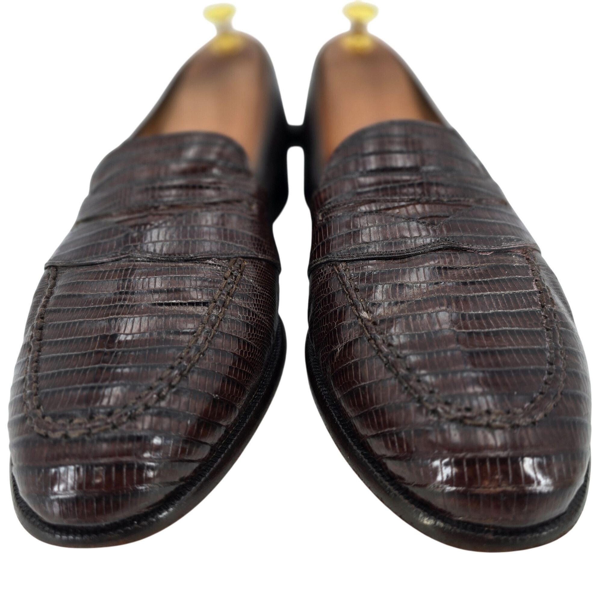 Neiman Marcus Neiman Marcus Exotic Teju Lizard Brown Dress Shoes Mens 8.5 Size US 8.5 / EU 41-42 - 9 Thumbnail