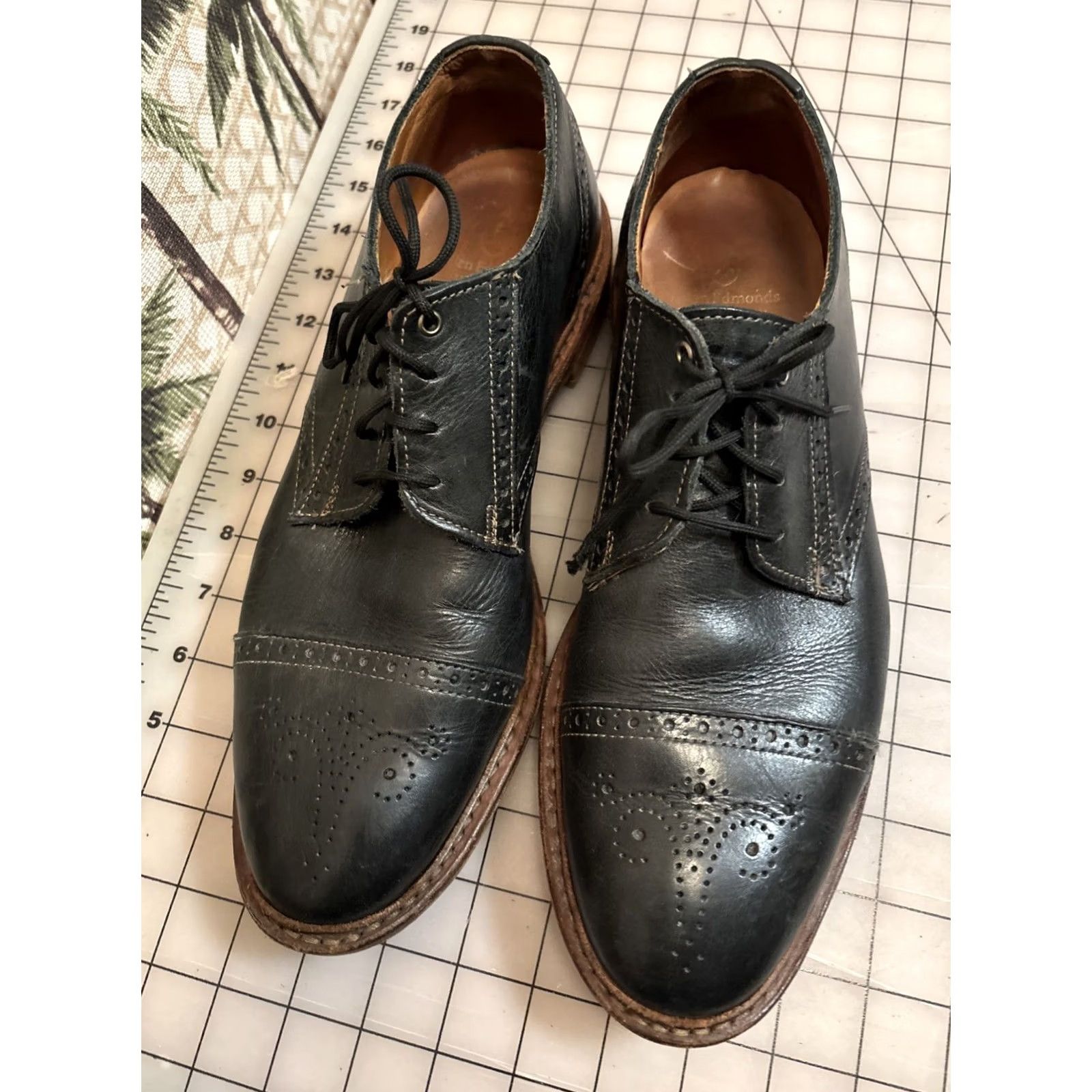 ALLEN EDMONDS Bainbridge Black Leather Cap Toe Oxford Dress 