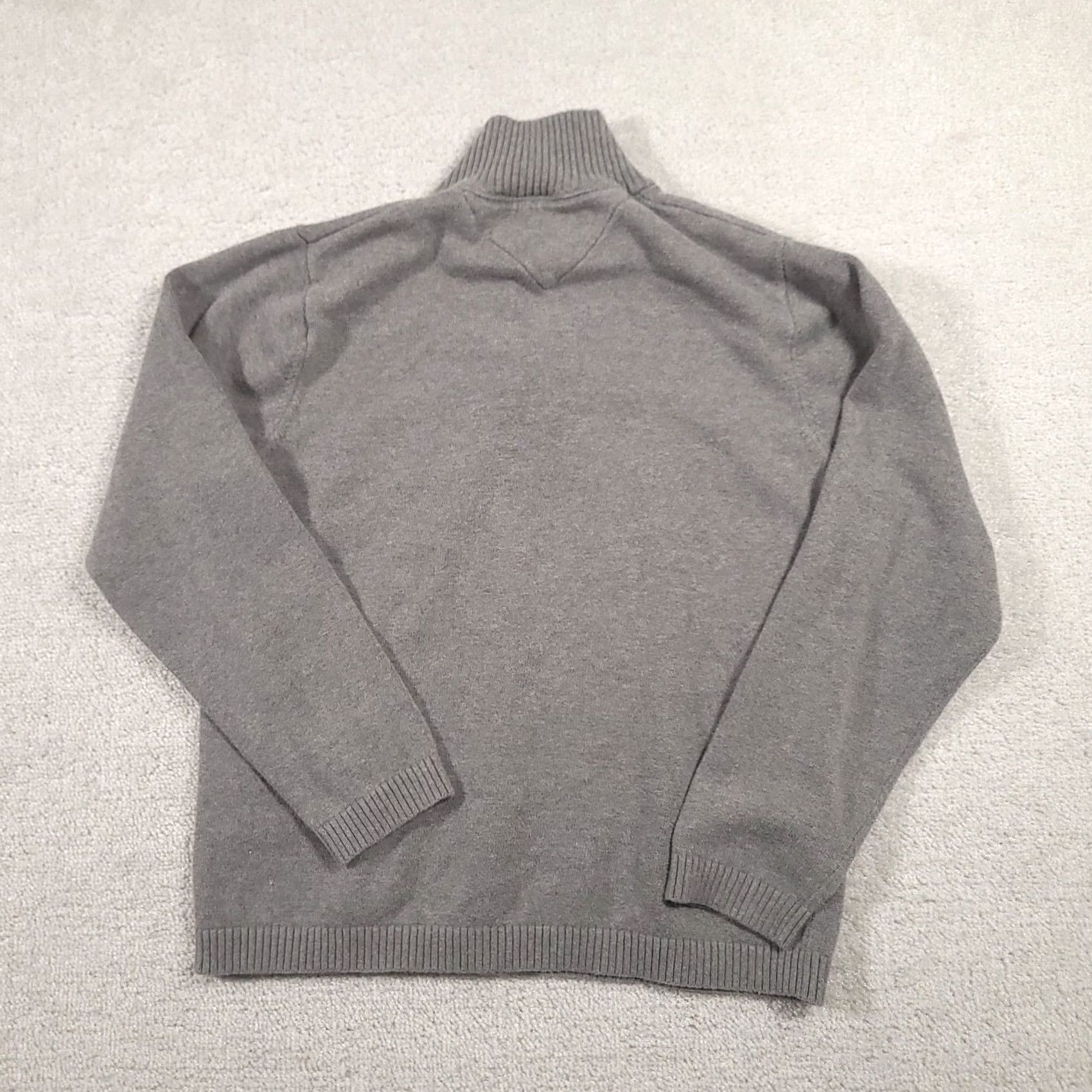 Tommy Hilfiger Tommy Hilfiger 1/4 Zip Long Sleeve Sweater Mens Small Gray Flag Logo Casual Mock Size US S / EU 44-46 / 1 - 7 Thumbnail