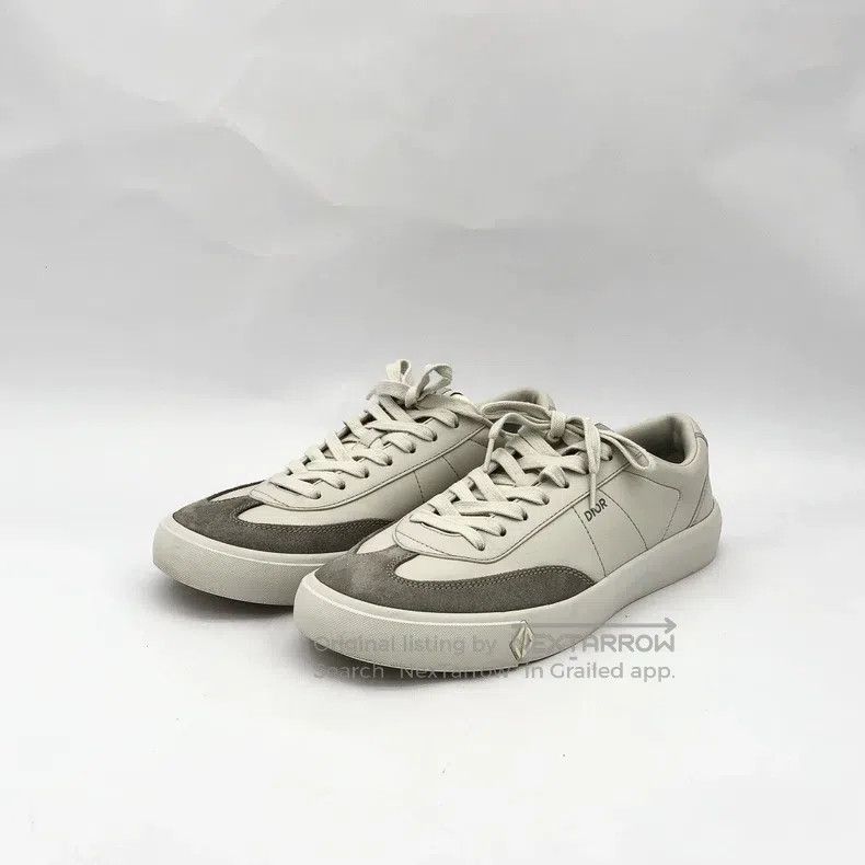 Dior Dior Greyish-white lacing casual flat board shoes German t Size US 11 / EU 44 - 1 Thumbnail