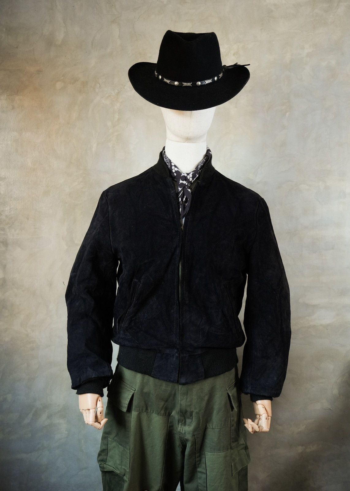 Vintage Schott NYC Suede Leather Bomber Jacket
