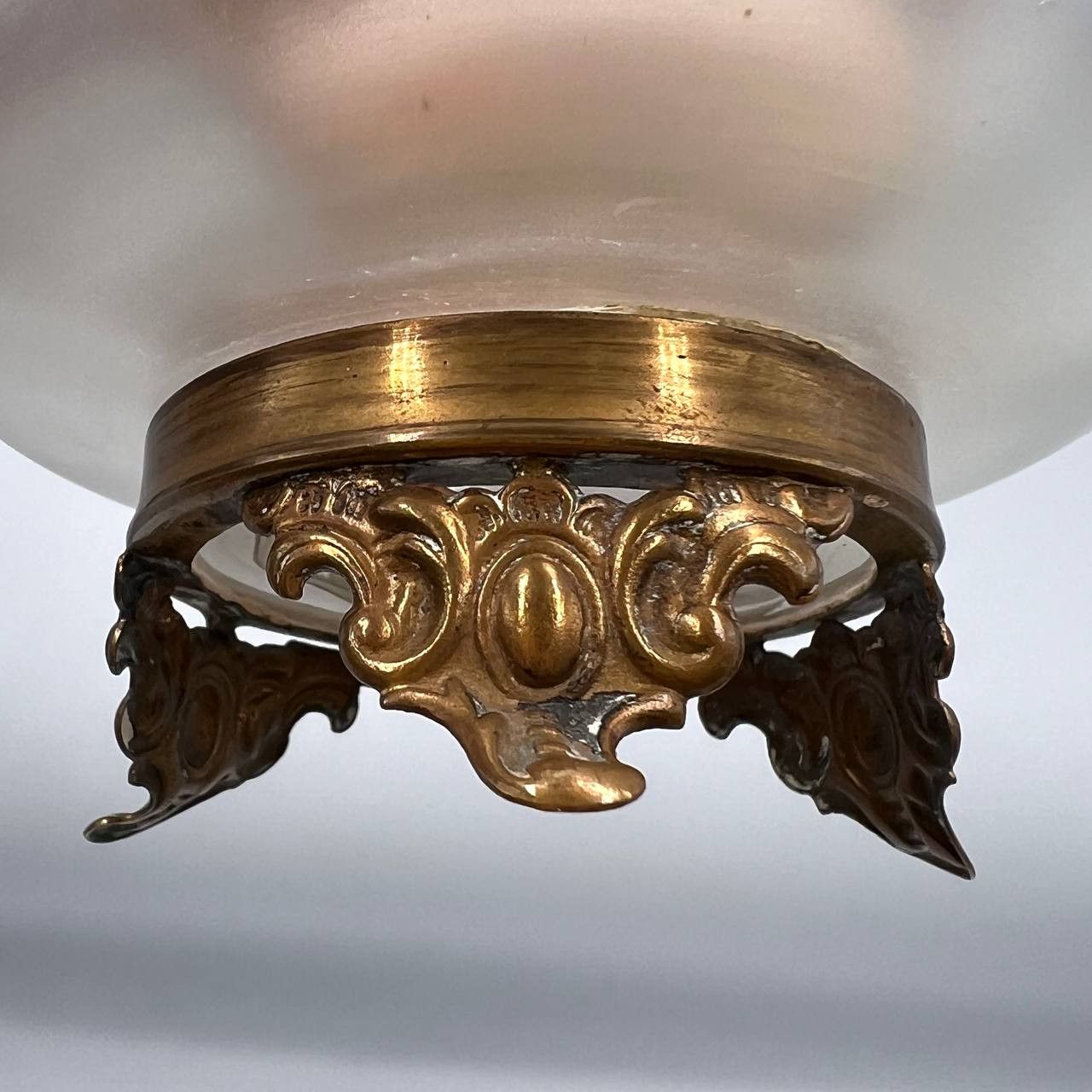 1910 Antique Russian Empire Powder Jar Box Bronze Feet Puff
