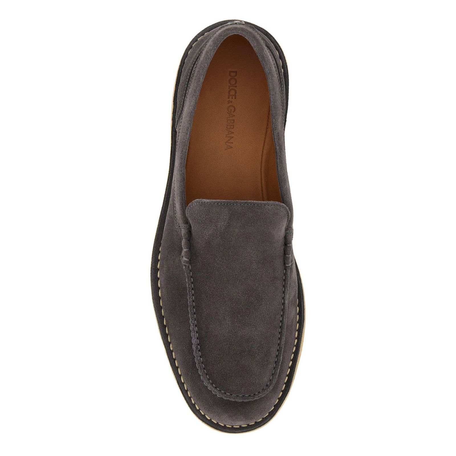 DOLCE&GABBANA New Florio Gray Suede Loafers New & Authentic