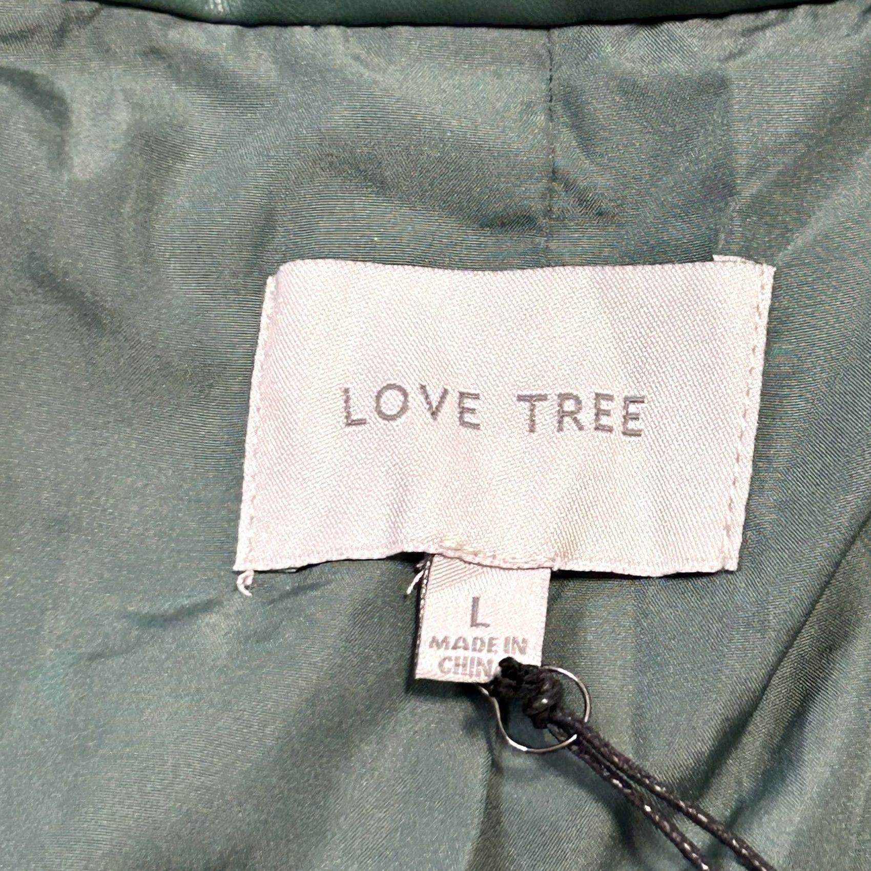 Vintage VINTAGE Windsor Love Tree Vegan Leather Puffer Crop Jacket Womens L Green Size L / US 10 / IT 46 - 4 Thumbnail