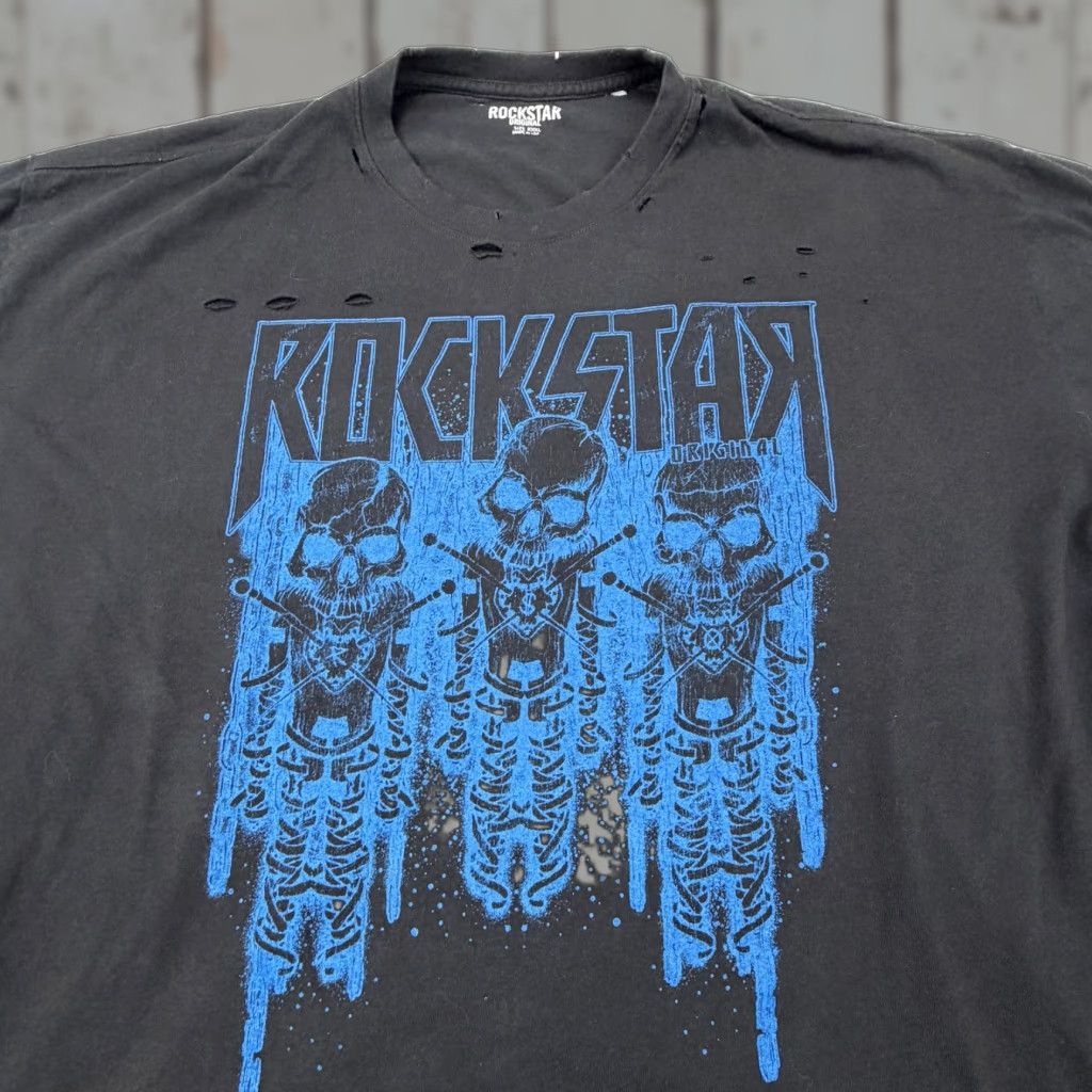 Vintage VINTAGE Rockstar Original Shirt Mens 3XL Black Skull Rock Band 1992 US Tour Graphic Tee Size US XXL / EU 58 / 5 - 1 Thumbnail