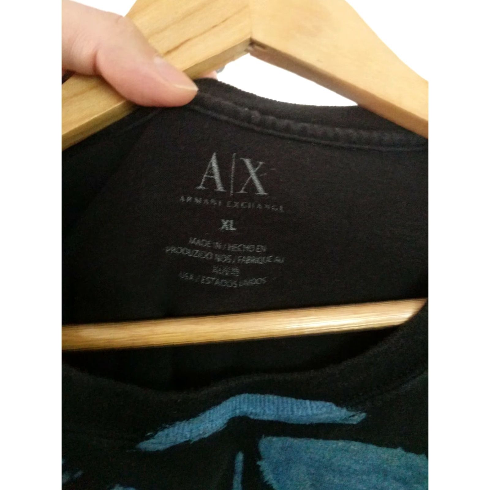 Armani Exchange VINTAGE AX Armani Exchange T-Shirt XL Made In USA Black Raised Print Shirt Mens Size US XL / EU 56 / 4 - 2 Thumbnail