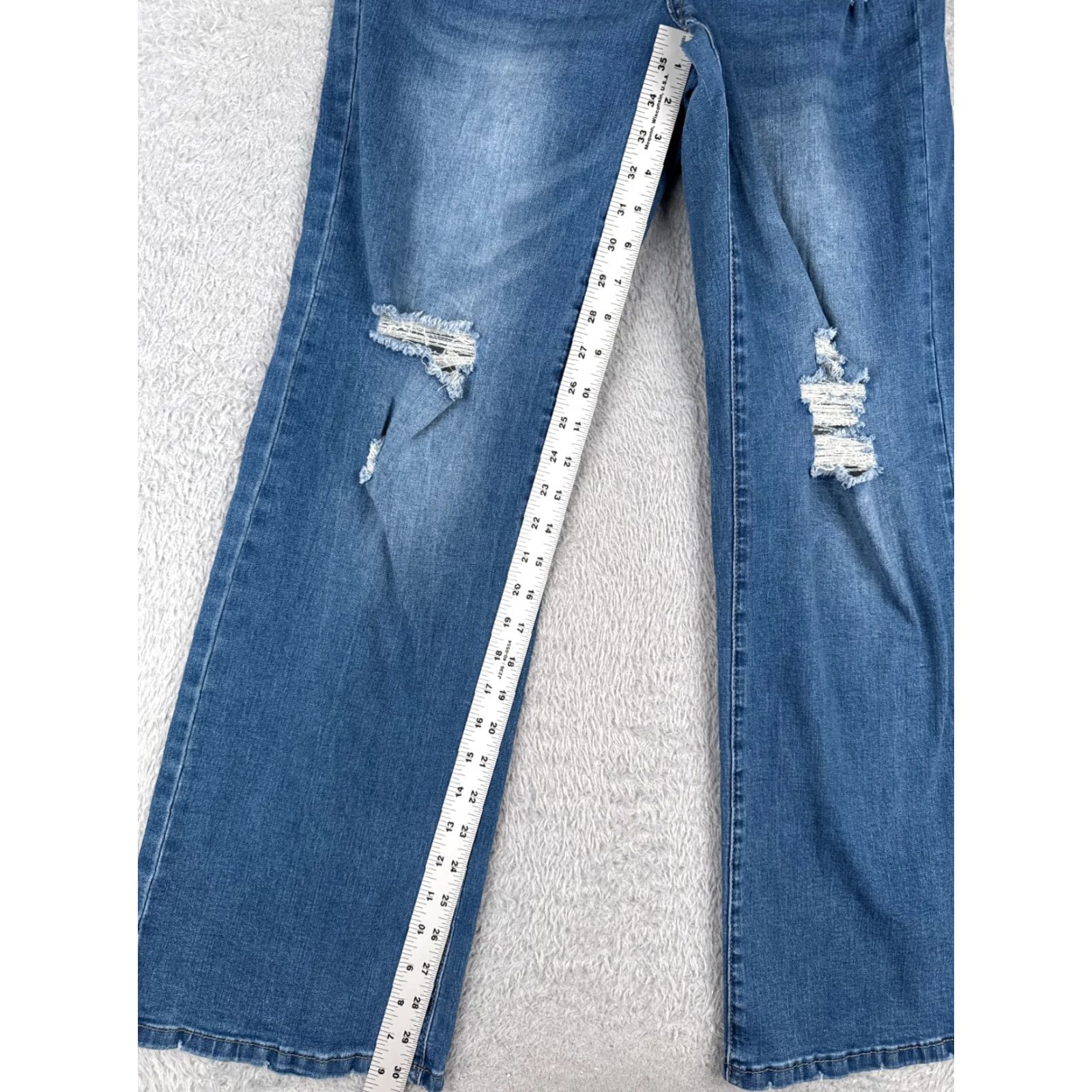 Vintage Vintage Womens Jeans Bootcut Distressed Cotton Blend 28 Blue Mid Rise 31in Inseam Size 28" / US 6 / IT 42 - 7 Thumbnail