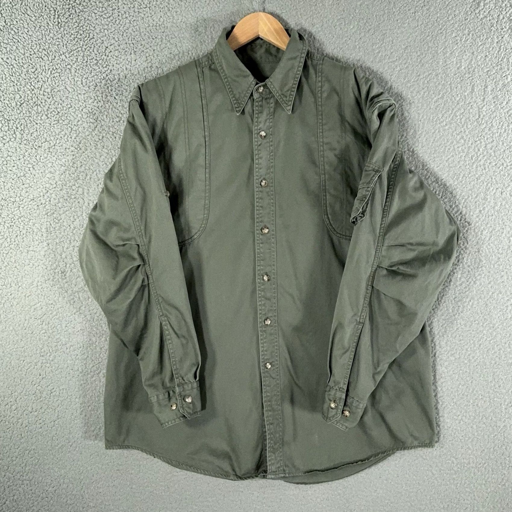 Vintage VINTAGE Woolrich Shirt Mens Button-Up Long Sleeve Olive Green 90s Hunting Military Outdoor Rugged Utility Large L Size US L / EU 52-54 / 3 - 2 Thumbnail