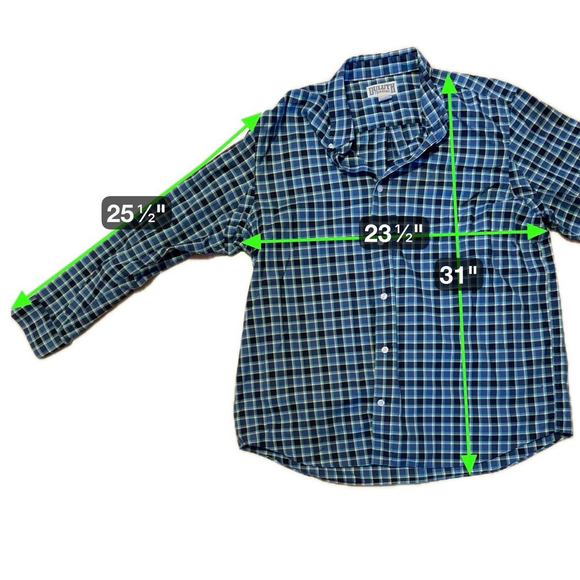 Duluth Trading Company Duluth Trading Co XL Blue Green Plaid Button Down Shirt Size US XL / EU 56 / 4 - 7 Thumbnail