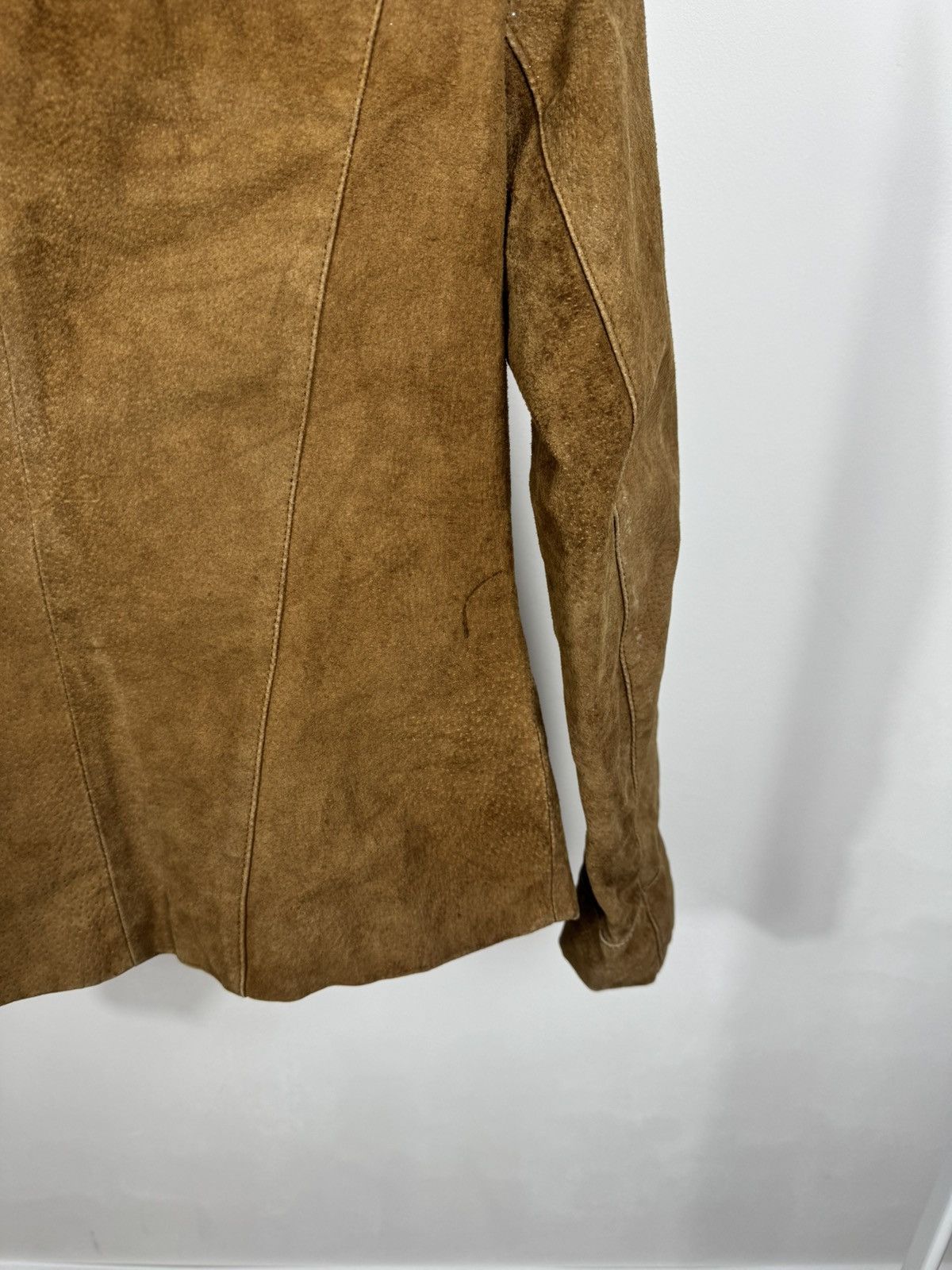 Other Vintage Women’s Brown Suede Leather Jacket Zip Up Short Y2K Size M / US 6-8 / IT 42-44 - 12 Thumbnail