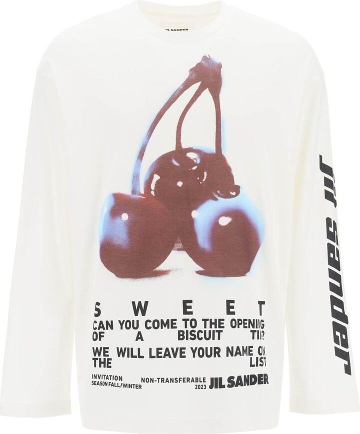 Jil Sander o1y1124 Long Sleeves T-Shirt With Print in Multicolor Size US S / EU 44-46 / 1 - 1 Thumbnail