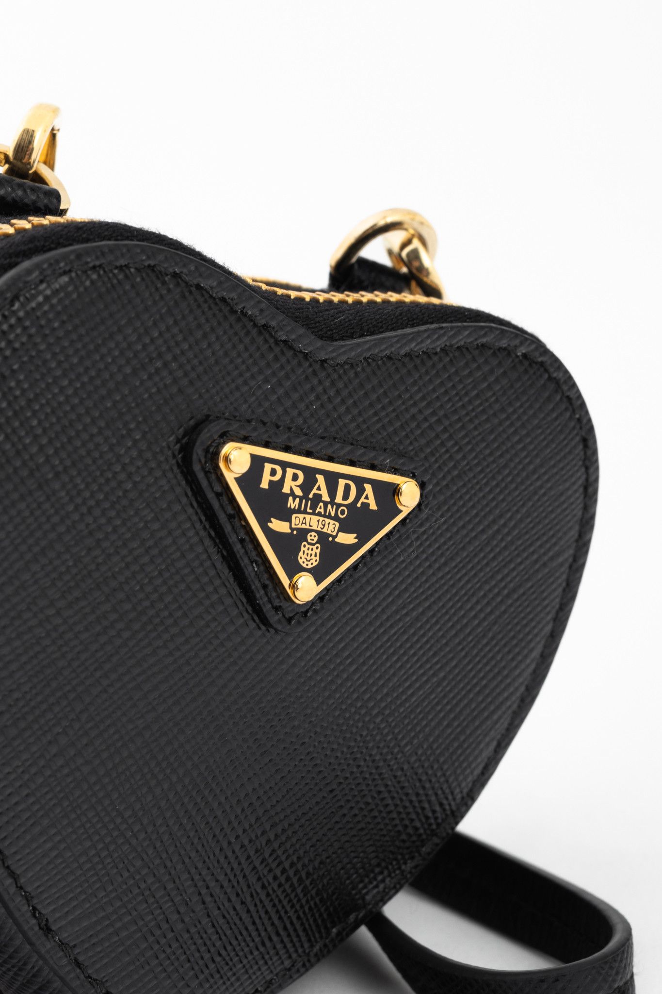Prada Prada Nero Saffiano Leather Mini Heart Pouch Size ONE SIZE - 4 Thumbnail