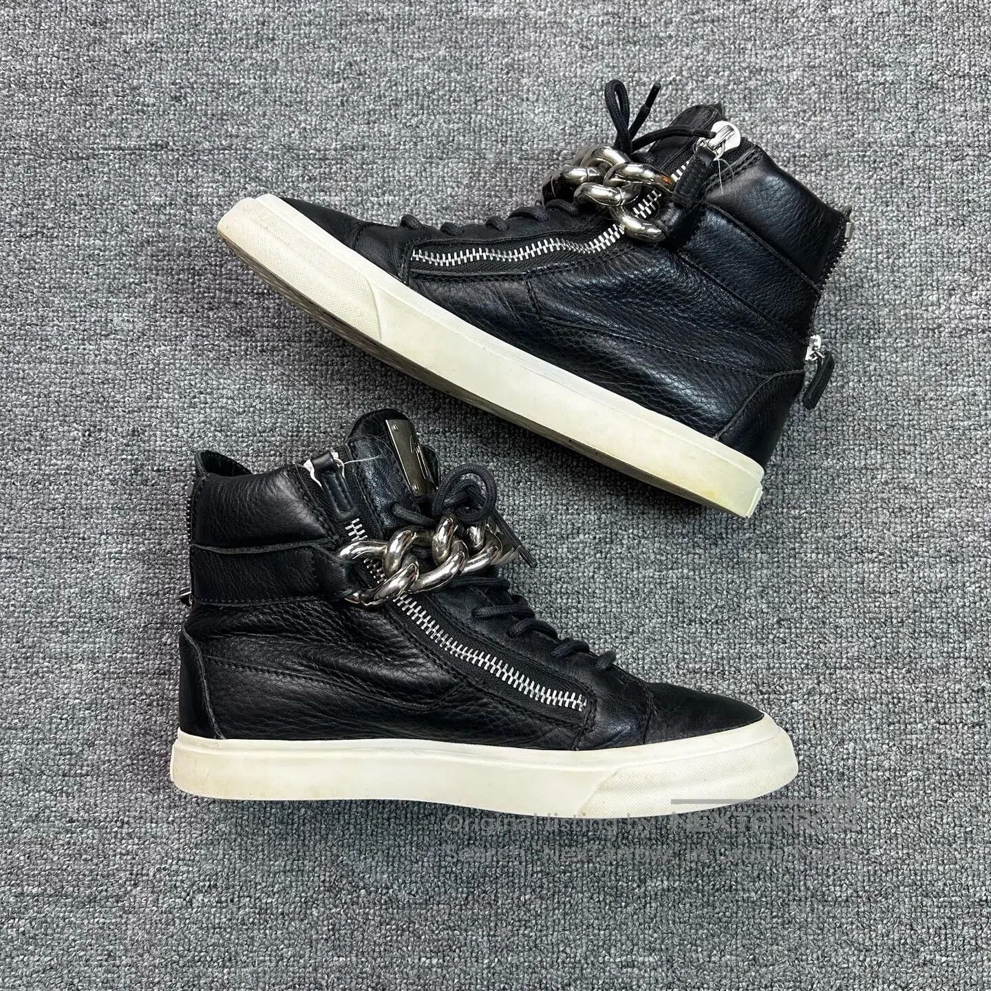 Giuseppe Zanotti Giuseppe Zanotti Black and Silver Double Zip High Top Shoe Size US 6 / EU 39 - 3 Thumbnail