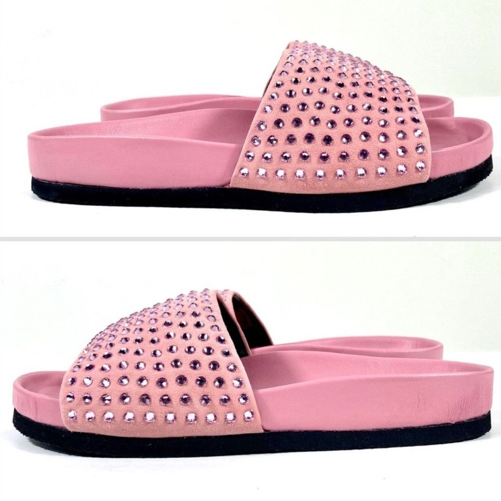 JW Anderson NEW JW ANDERSON Pink Suede Crystal Italian Leather Sandals Size US 9 / IT 39 - 5 Thumbnail