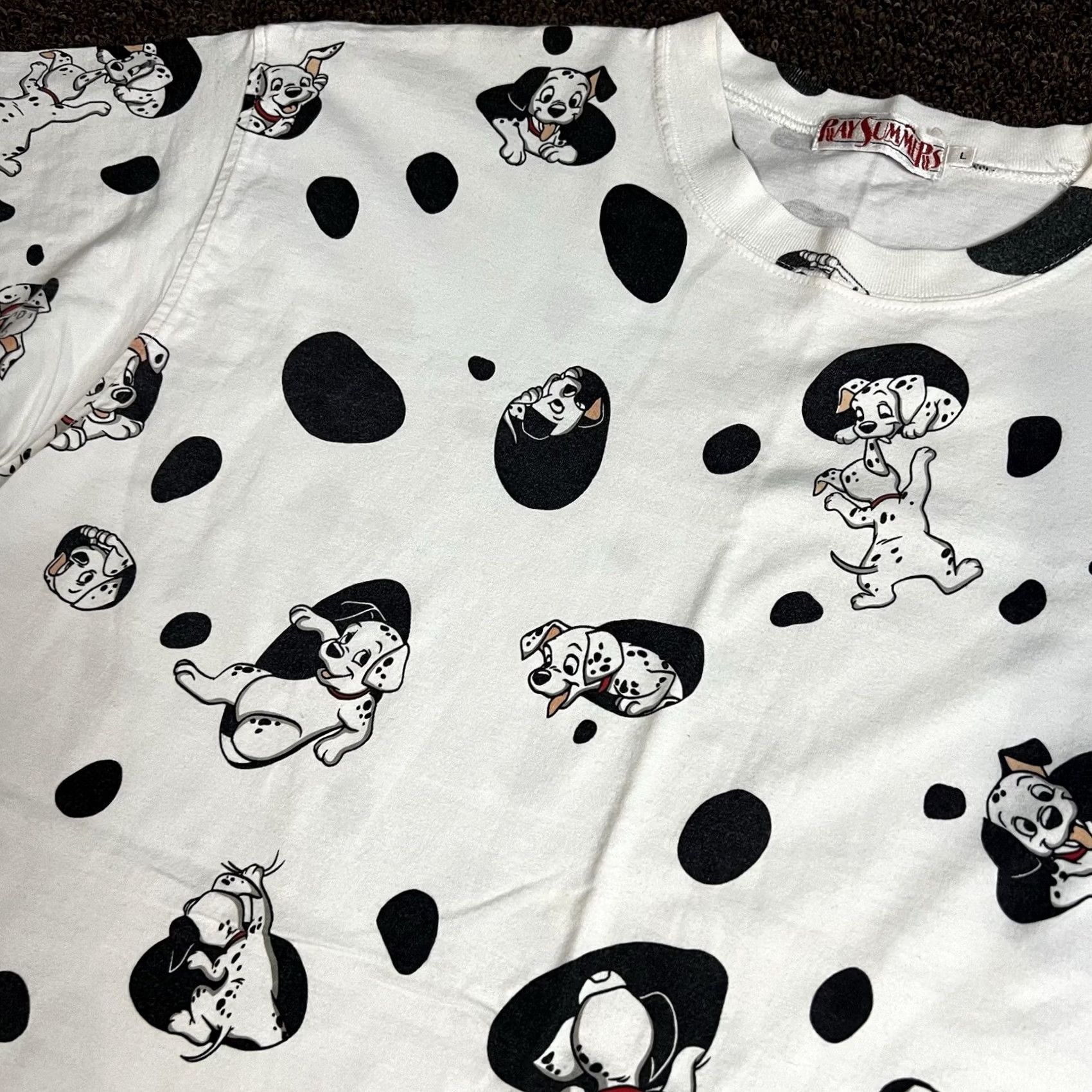 Disney VINTAGE 90s 101 Dalmatians Disney Dog T-Shirt Large All Over Graphic Print T-Shirt L White Unisex Adults Mens Womens Size US L / EU 52-54 / 3 - 5 Thumbnail