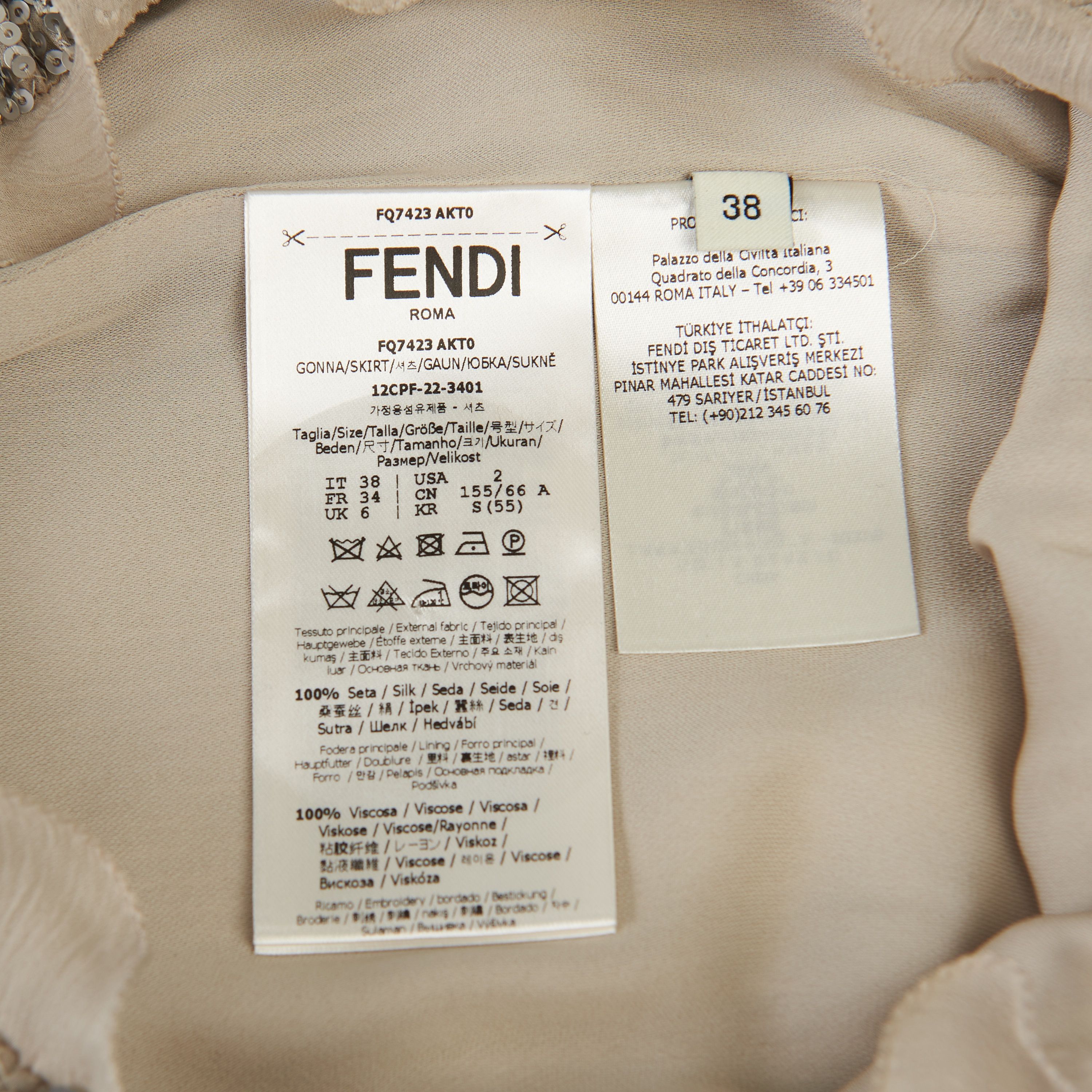 Fendi Miniskirt With Sequin Embroidery Size 27" / US 4 / IT 40 - 11 Thumbnail