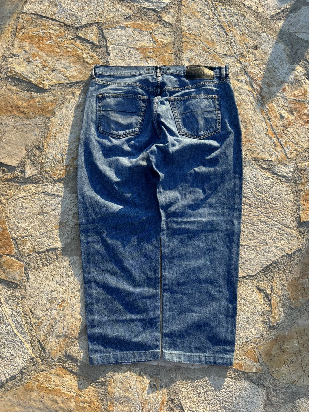 Japanese Brand × Stone Island × Vintage 90s Vintage Stone Island Jeans Denim Pants Rare S.I Wideleg Size US 38 / EU 54 - 4 Thumbnail