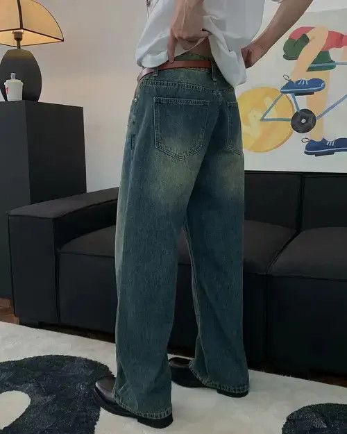 Jean Retro Washed Faded Jeans Size US 31 - 4 Thumbnail