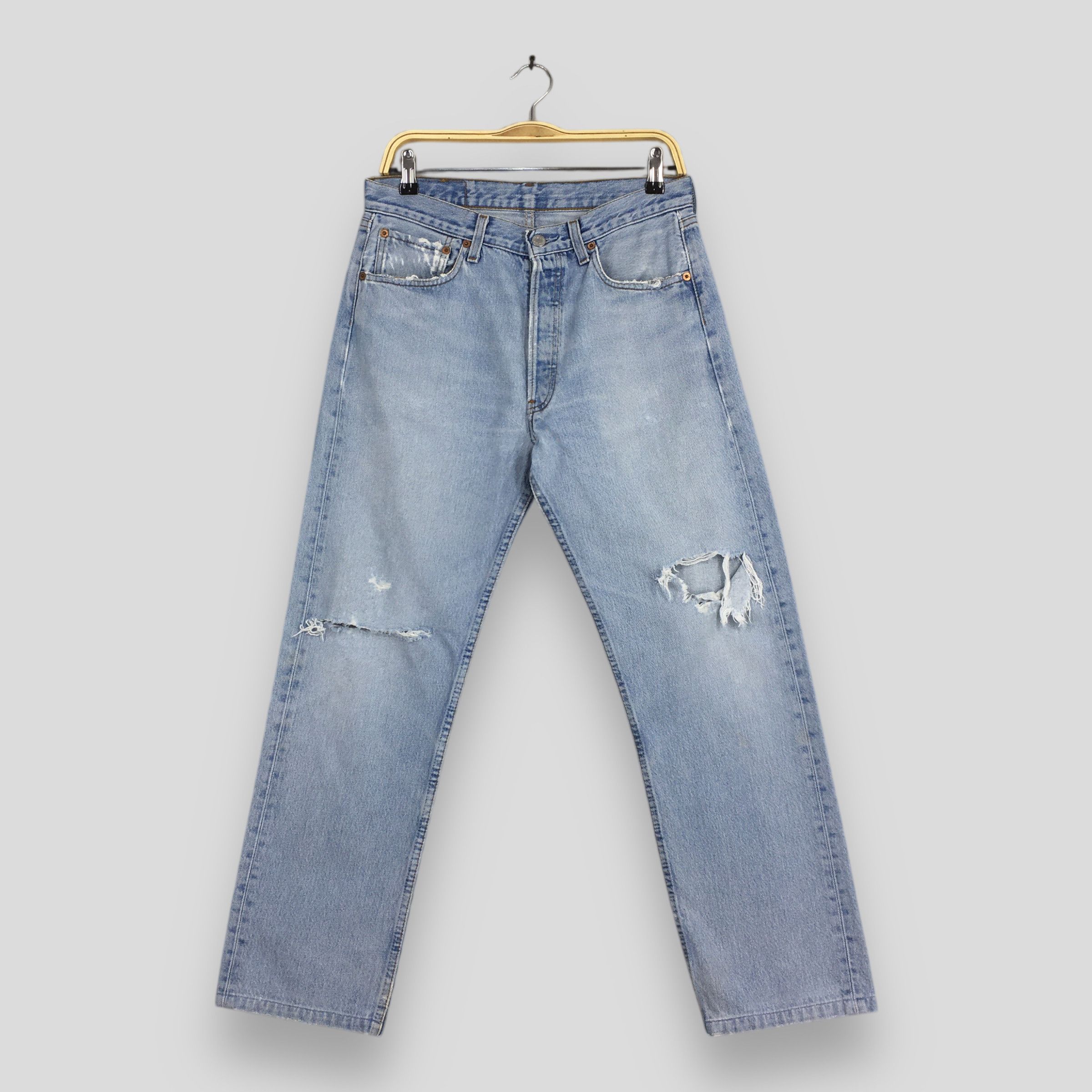 Size 30x28 Vintage 90s Levi's 501 Faded Dirty Blue Jeans