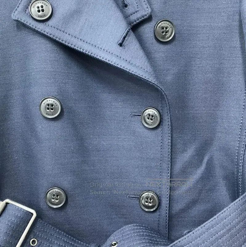 Burberry Burberry Deep Blue Cotton Women's Trench Coat. Size XS / US 0-2 / IT 36-38 - 6 Thumbnail