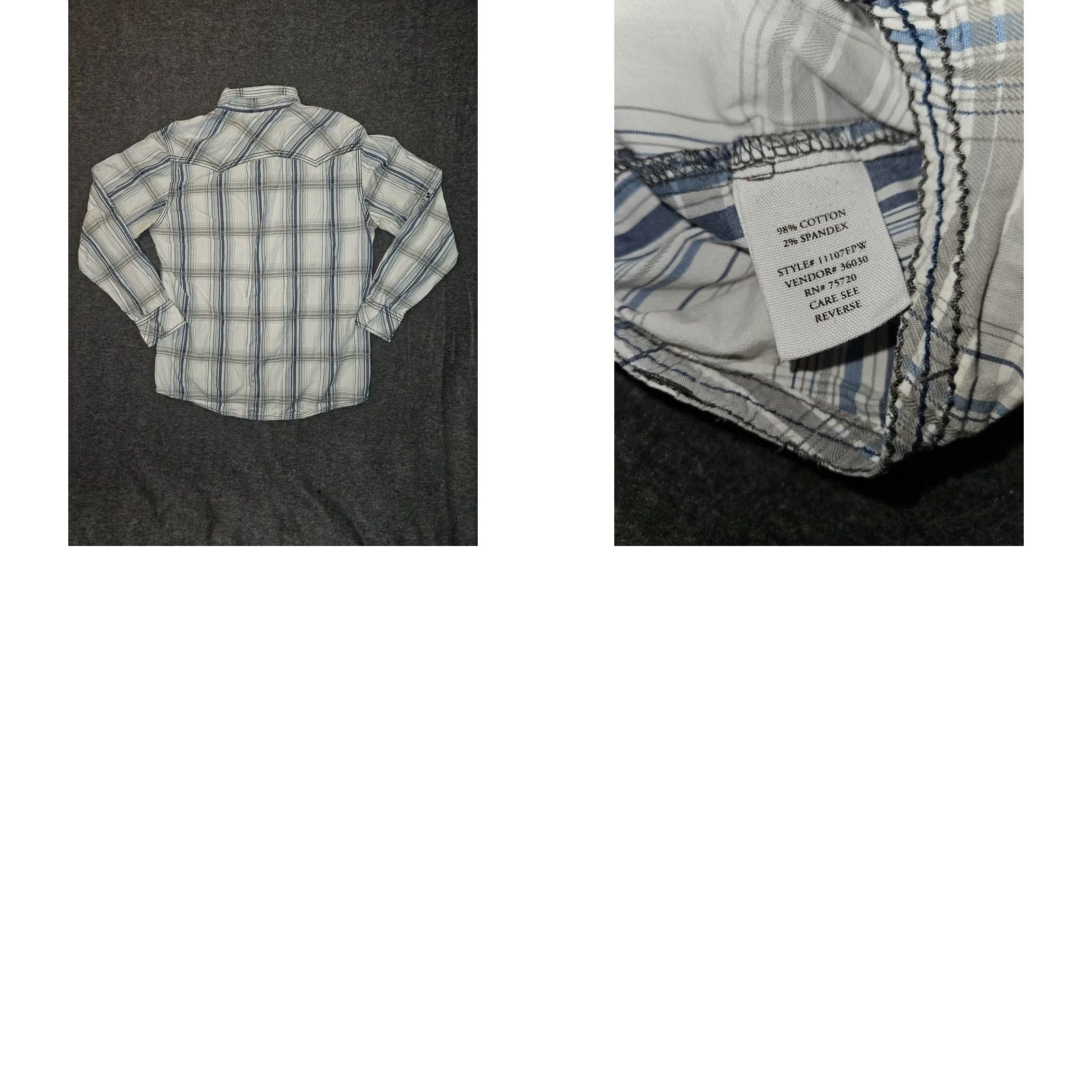 BKE VINTAGE BKE Pearl Snap Shirt Men L Slim White Plaid Roll Tab Preppy Western Cowboy Stretch Size US L / EU 52-54 / 3 - 8 Thumbnail