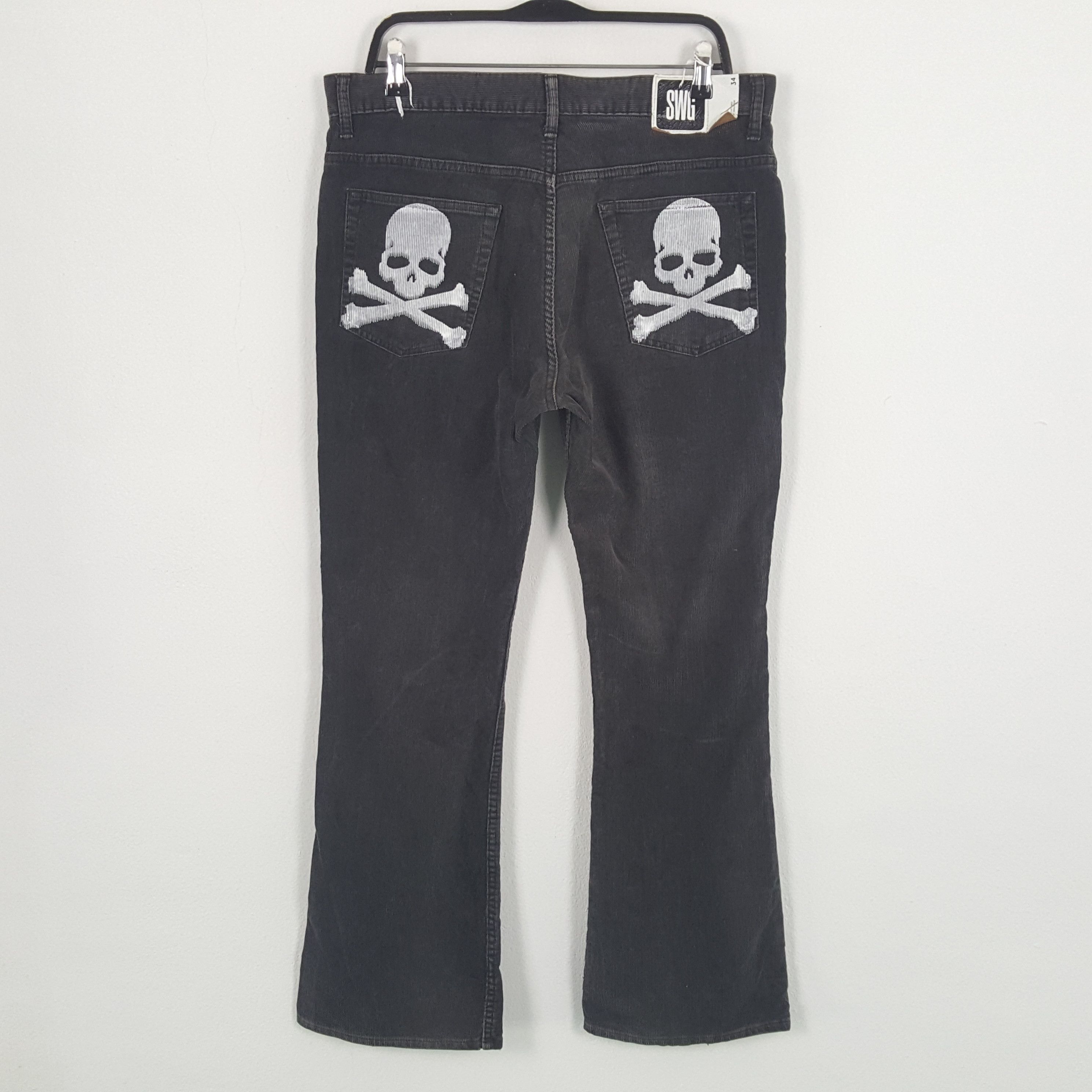 Japanese Brand × Swagger × Vintage SWAGGER Skulls Design Streetwear Rock Punk Style Jeans Size US 34 / EU 50 - 1 Thumbnail