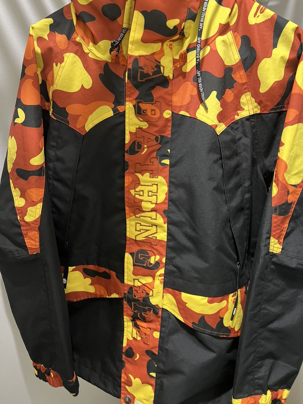Bape BAPE Tiger hoodie snowboard jacket orange camo Size US M / EU 48-50 / 2 - 4 Thumbnail