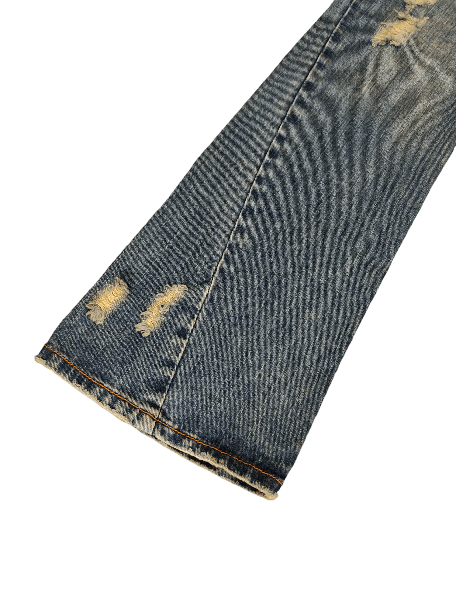 If Six Was Nine Flare Jeans Nylaus Distress Embroidered Denim Bootcut Mudmax Size US 30 / EU 46 - 9 Thumbnail