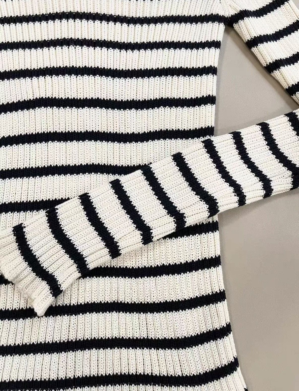 Dior Dior Classic Blue & White Striped Turtleneck Knit Top J33 Size XS / US 0-2 / IT 36-38 - 5 Thumbnail