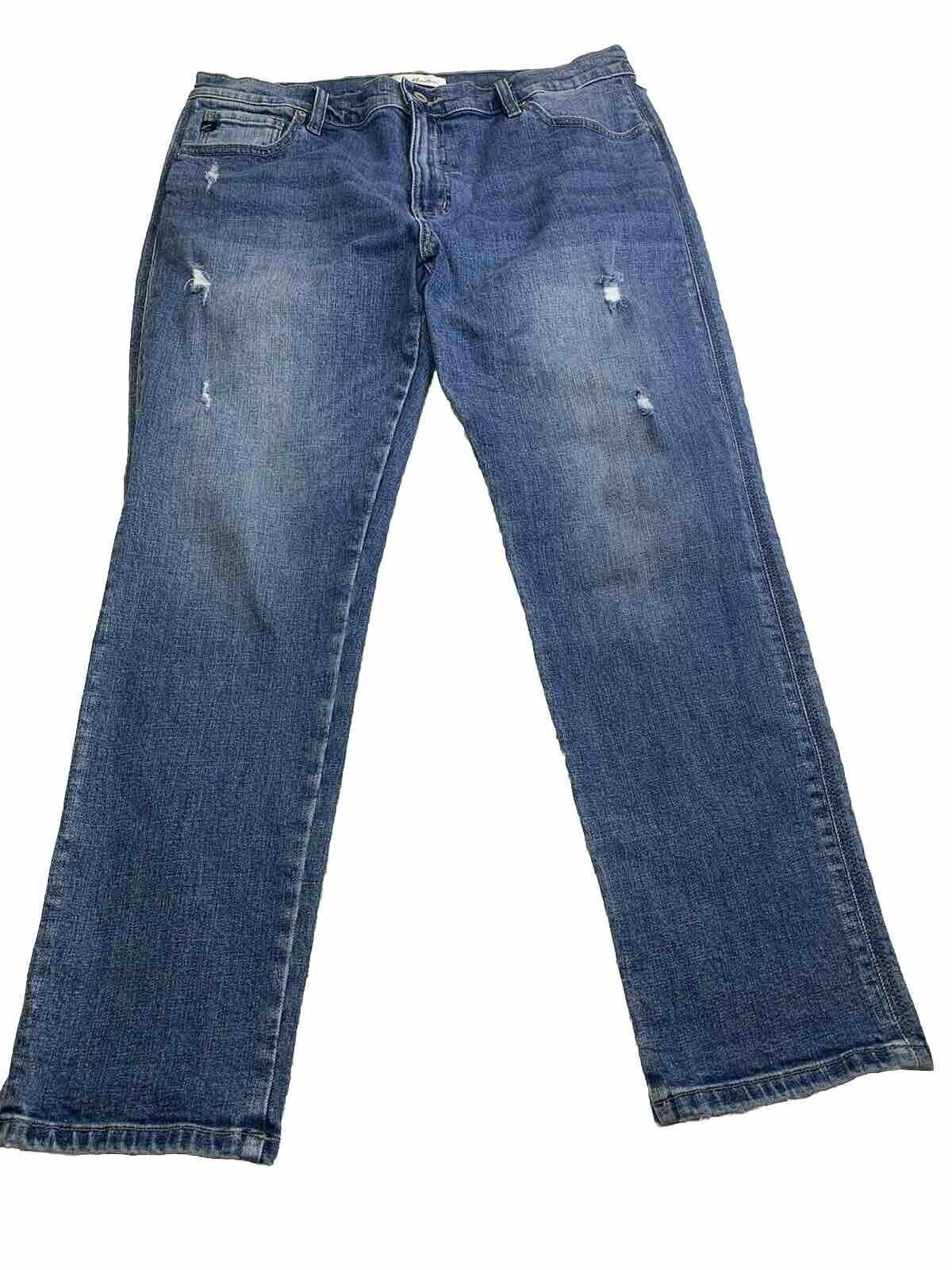 Kancan USA Kancan Jeans Women's Size 13 Blue Distressed Straight Leg Size ONE SIZE - 1 Thumbnail
