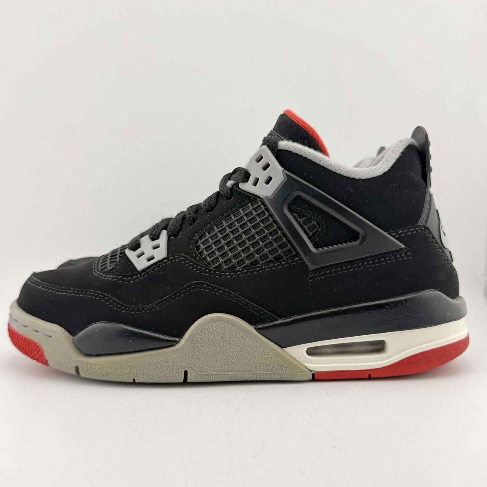 Jordan Brand Air Jordan 4 Retro Bred 2019 Black Red 5Y Used with Box Size US 5 / EU 37 - 2 Thumbnail