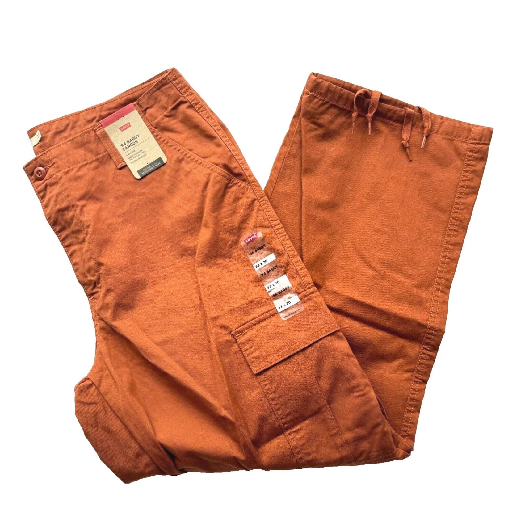 Levi's Levi's Pants Cargo 33 Orange Women 34 (33) Loose Fit Y2K Baggy Straight NWT Skater Size 24" / US 00 / IT 34 - 2 Thumbnail
