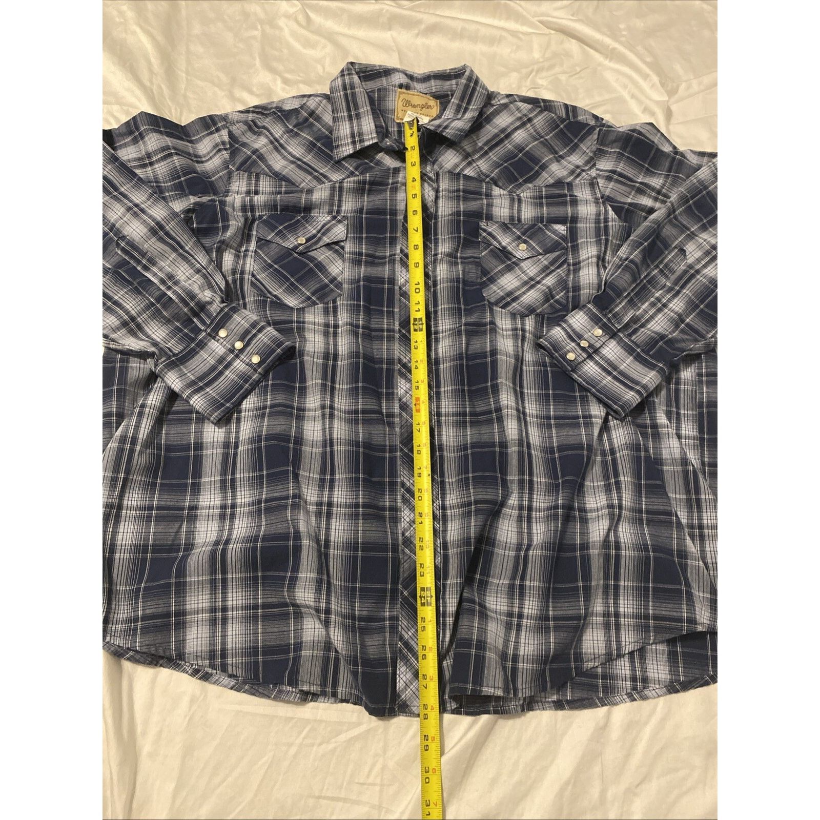 Wrangler Wrangler Western Shirt Men 3X Blue Plaid Pearl Snap plaid Size US XXL / EU 58 / 5 - 2 Thumbnail