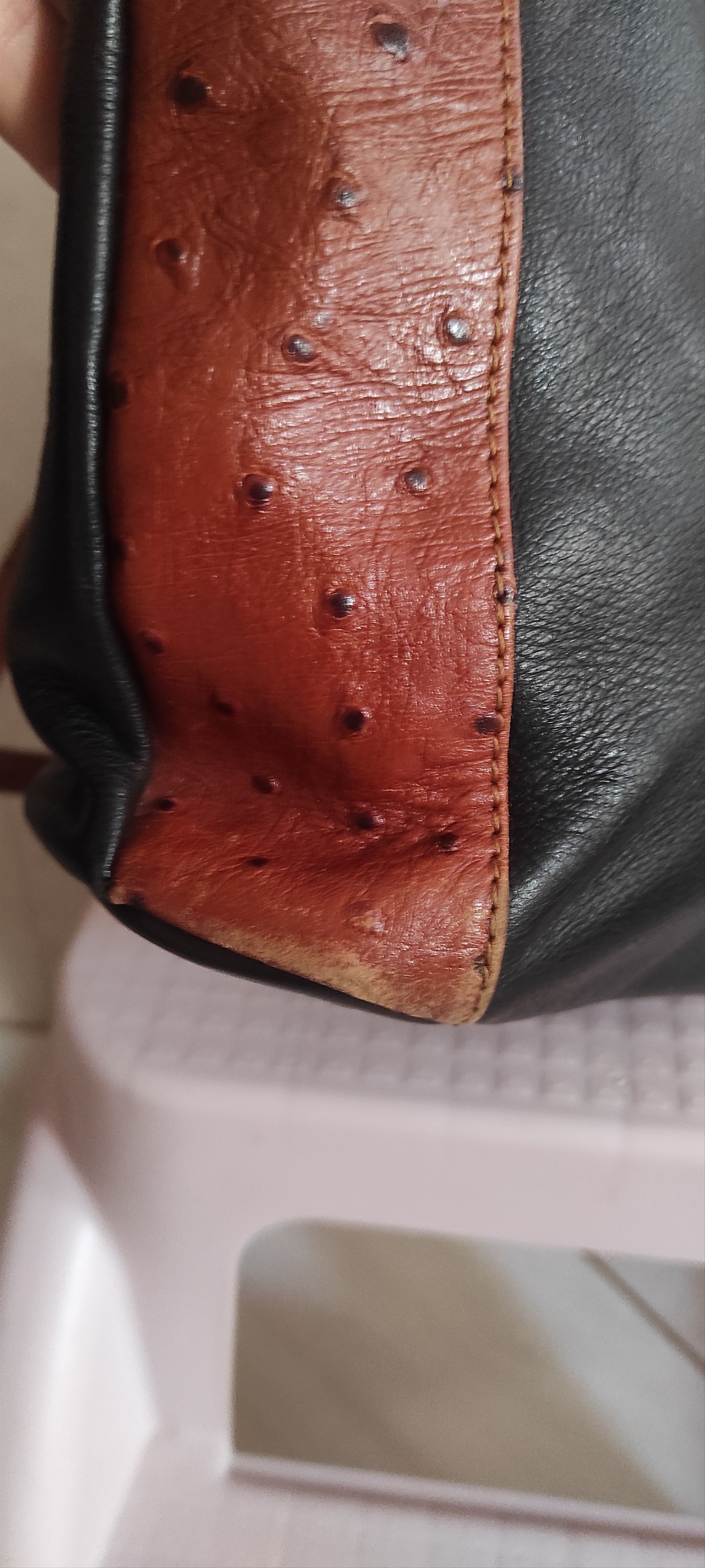 Leather × Vintage Pourchet Paris Leather Bag Genuine Leather Made in France Size ONE SIZE - 6 Thumbnail