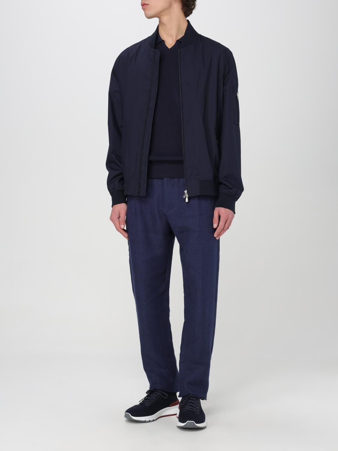 Brunello Cucinelli o1y0526 Denim Bomber Jacket in Blue Size US M / EU 48-50 / 2 - 2 Thumbnail