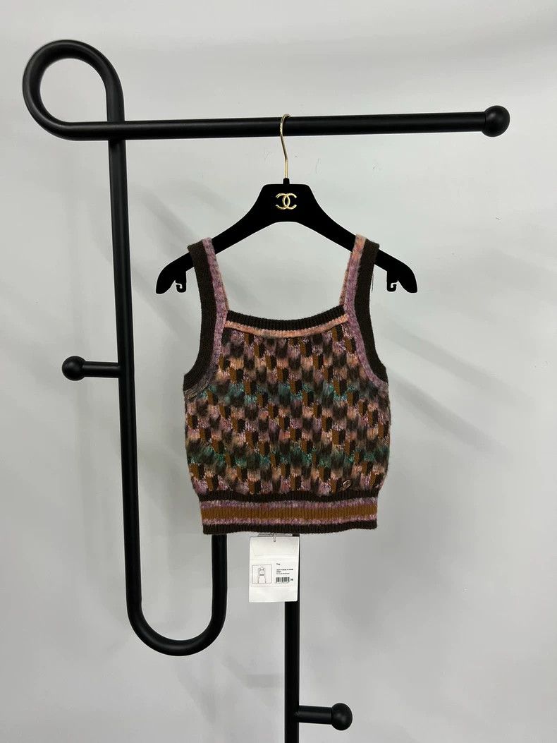 Chanel Chanel Colorful Plaid Knit Camisole - dmc Size US S / EU 44-46 / 1 - 1 Thumbnail