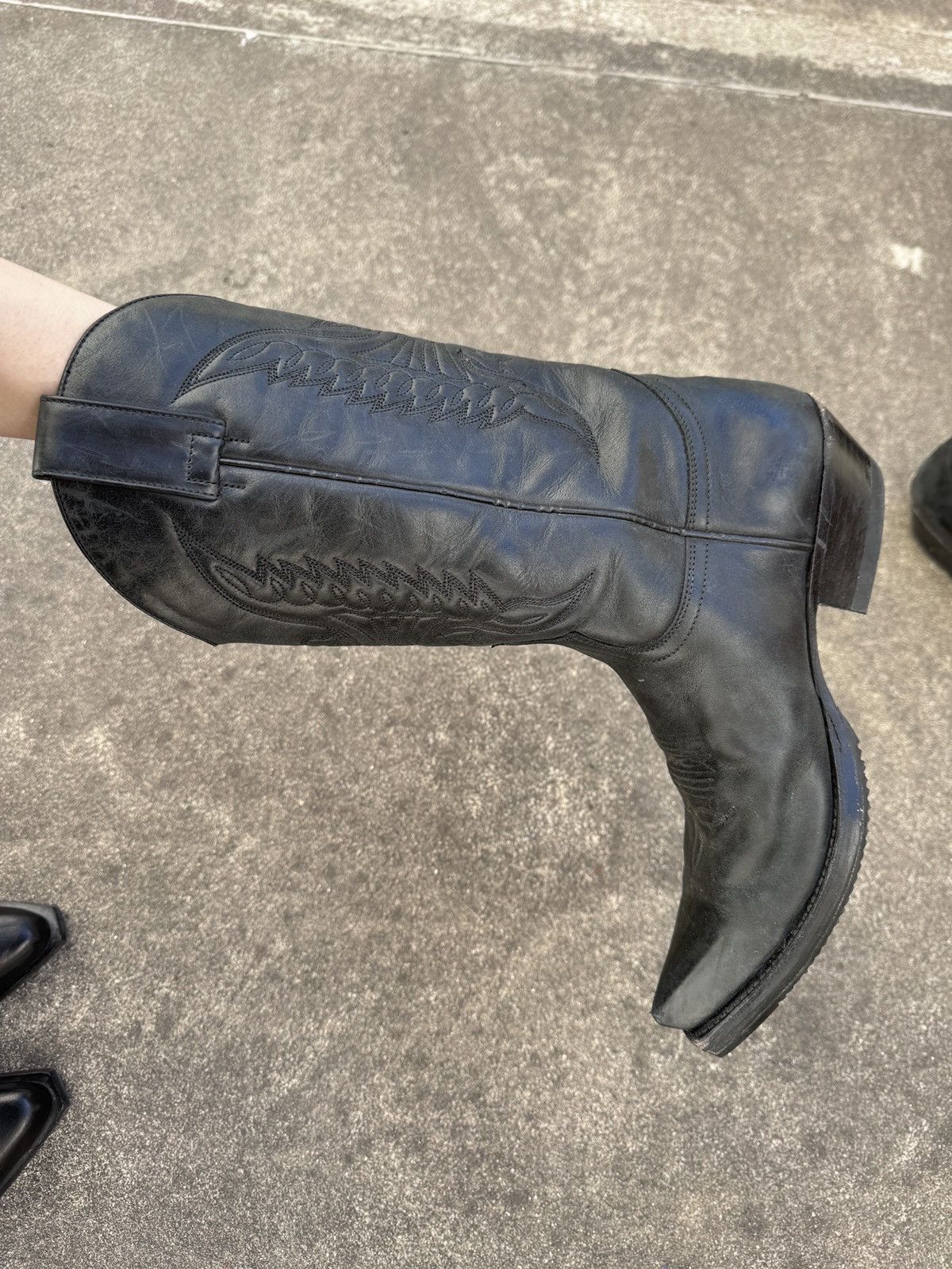 Sendra Sendra Handcrafted Black Leather Snip-Toe Western Boots Size US 10 / IT 40 - 8 Thumbnail