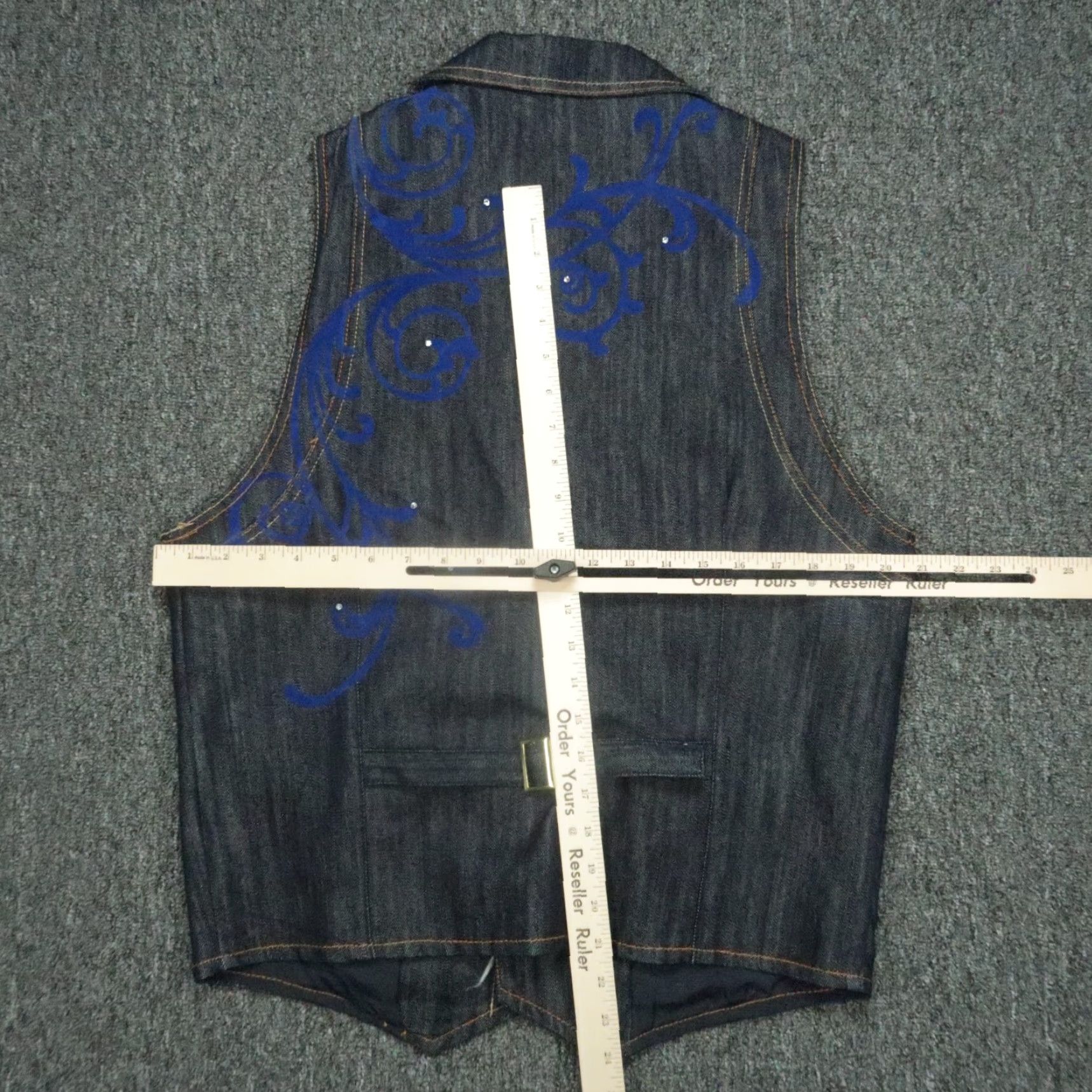 Denime VINTAGE Imperious Vest Denim Jacket/Coat Short Button Pockets Blue Large Mens L NWT Size US L / EU 52-54 / 3 - 6 Thumbnail