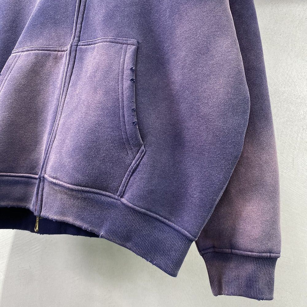 Japanese Brand Purple Acid Washed Faded Zippered Hoodie Size US L / EU 52-54 / 3 - 2 Thumbnail