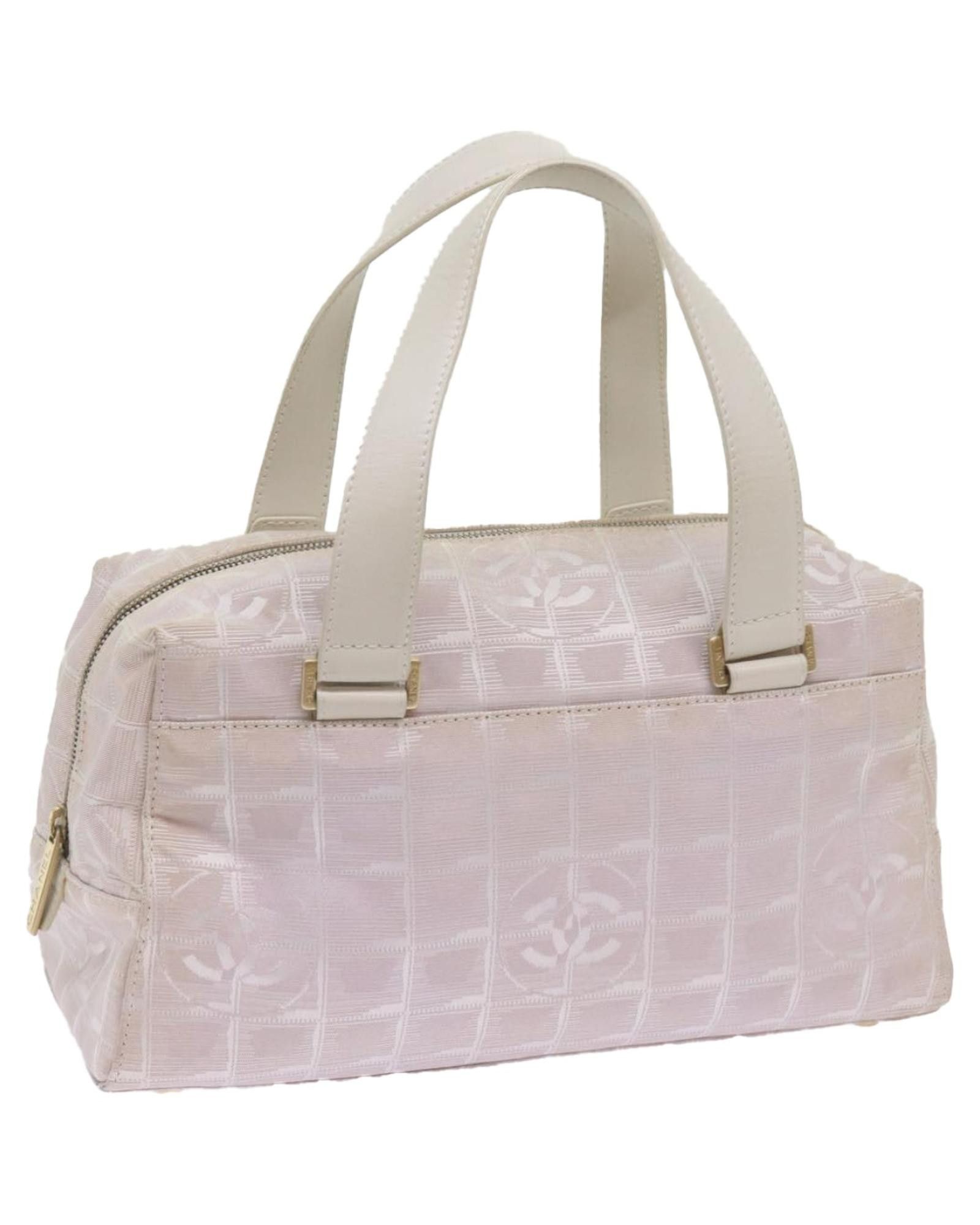 image of Chanel Chic White Nylon Travel Handbag By A Luxury Designer in Pink, Women's